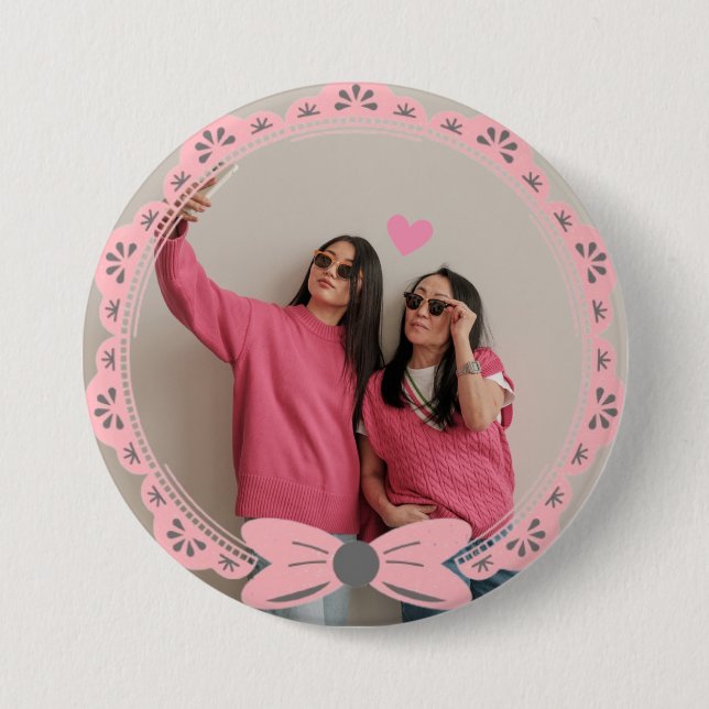 Custom Photo Button Pin – Mother’s Day Gift (Front)
