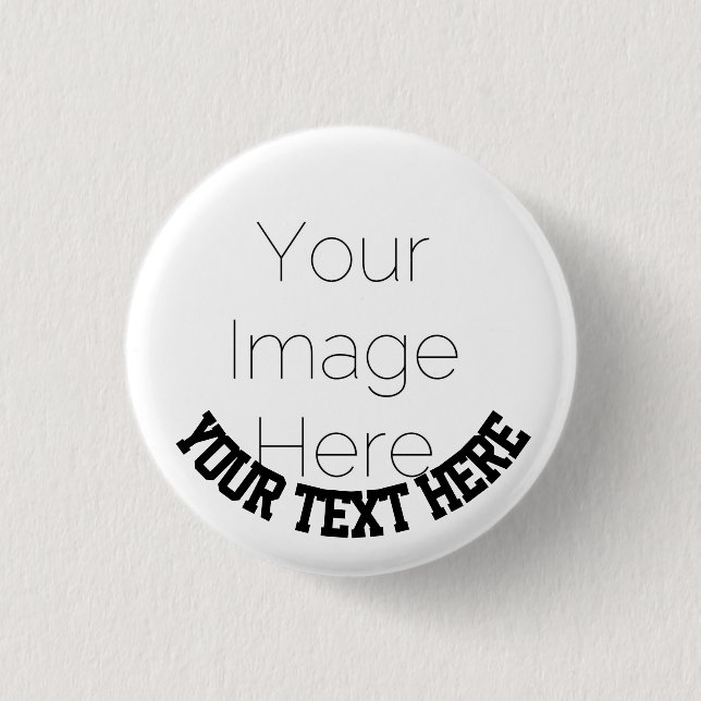 Custom Photo Button Pin – Personalised text Badge (Front)