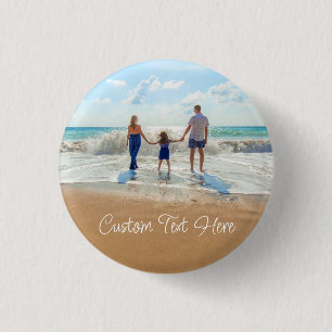 Custom Photo Button with Text Personalised