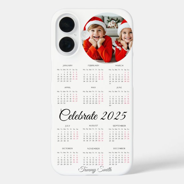 Custom Photo Calendar 2025 Case-Mate iPhone Case (Back)