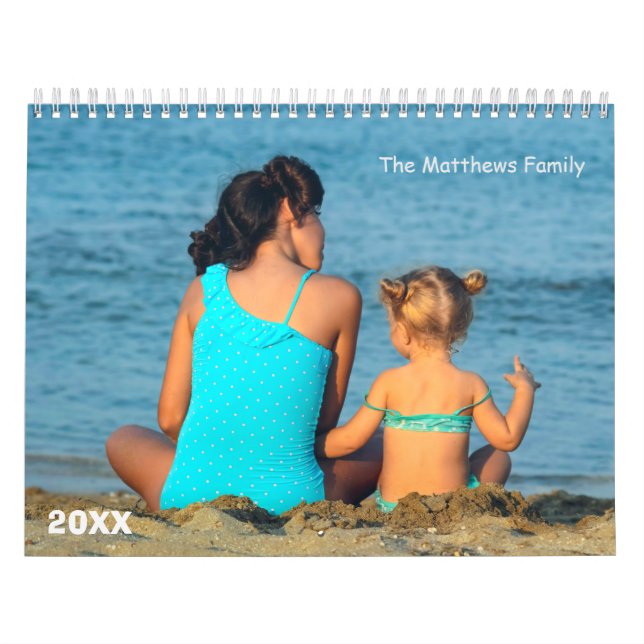 Custom Photo Calendar | Editable Year Text (Cover)