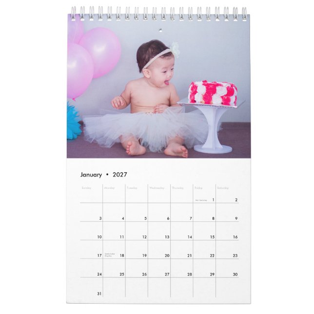Custom Photo Calendar | Editable Year Text (Jan 2027)