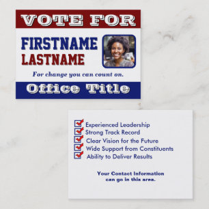 Custom Photo Campaign Template Business Card