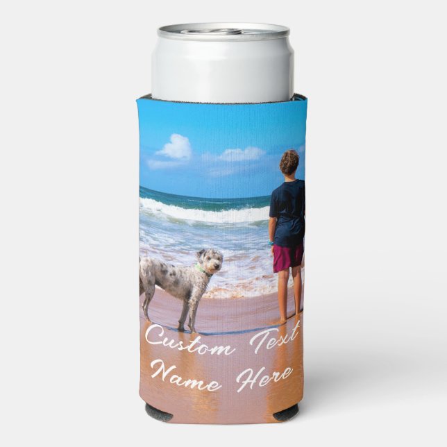 Custom Photo Can Cooler Your Photos and Text (Seltzer Back)