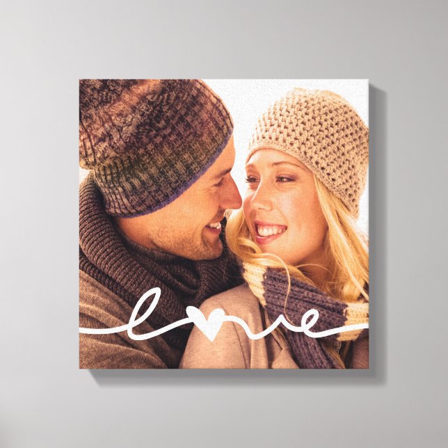 Custom Photo Canvas | Hand Drawn Love Overlay Print (Front)