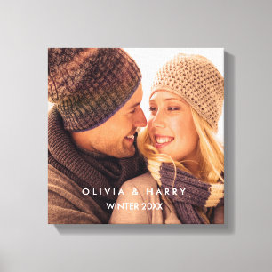 Custom Photo Canvas - White Text Overlay Print