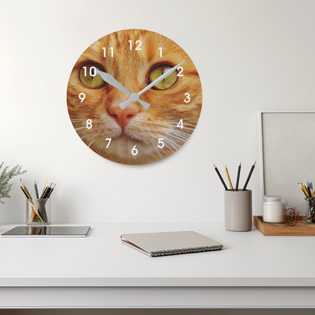 Custom Photo Cat Dog Pet Family Personalised Round Clock (Creator Uploaded)
