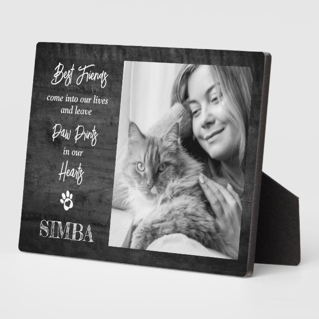 Custom Photo Cat Pet Memorial Plaque (Side)