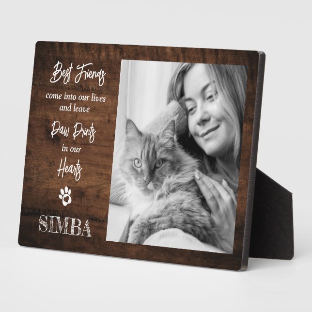 Custom Photo Cat Pet Memorial Plaque (Side)