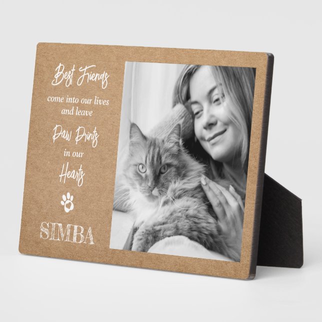 Custom Photo Cat Pet Memorial Plaque (Side)