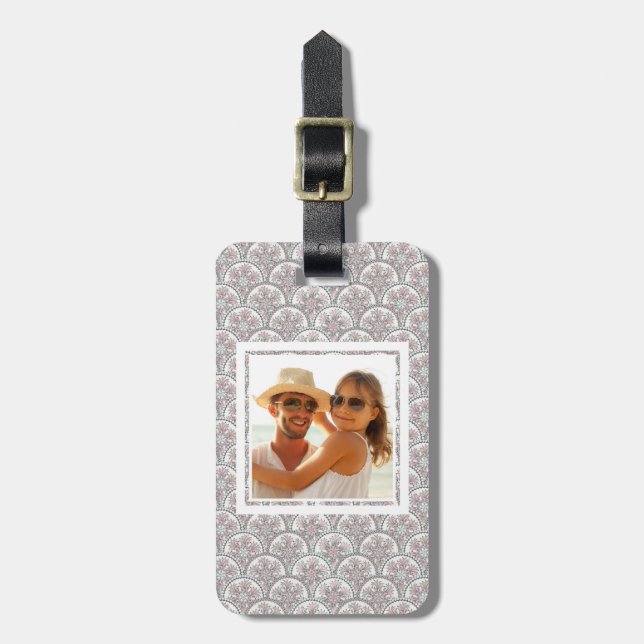 Custom Photo Centle Vintage Pattern Luggage Tag (Front Vertical)
