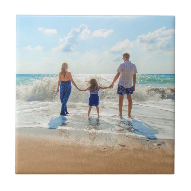 Custom Photo Ceramic Tile Gift with Your Photos (Front)