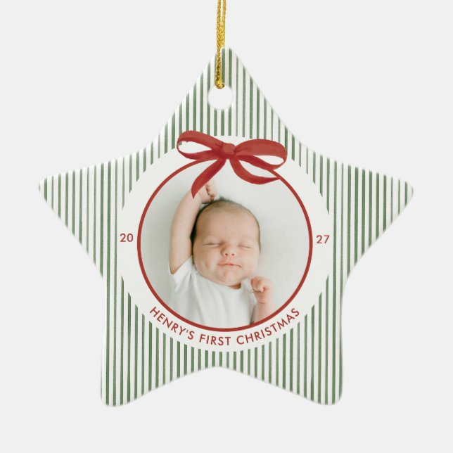 Custom Photo Ceramic Tree Decoration (Front)