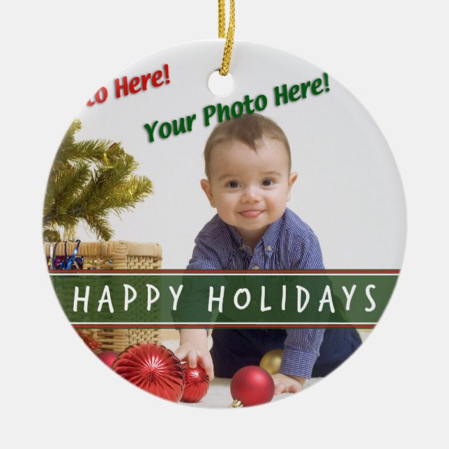 Custom Photo Ceramic Tree Decoration (Front)