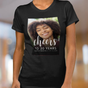 Custom Photo Cheers 30th Birthday Party T-Shirt