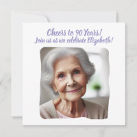 Custom Photo Cheers to 90 Years 90th Birthday