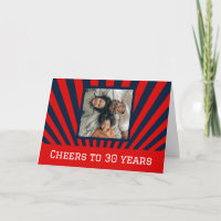 Custom photo, Cheers to any age Birthday