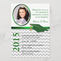 Custom Photo Chevron Green Graduation Party