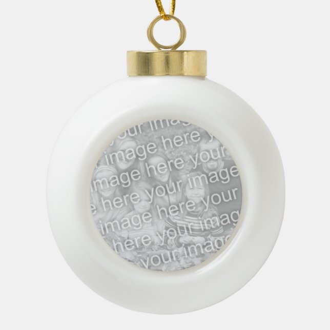 Custom photo Christmas ball | Add your image here Ceramic Ball Christmas Ornament (Front)