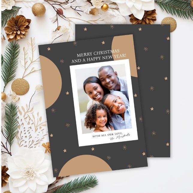Custom Photo Christmas Card (Send Christmas and New Year greetings with this simple, yet elegant, holiday photo card.)