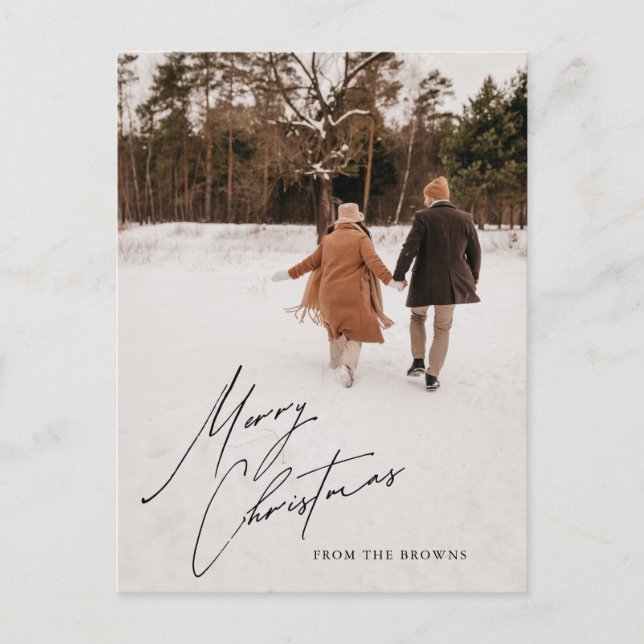 Custom Photo Christmas Card Personalised Postcard (Front)