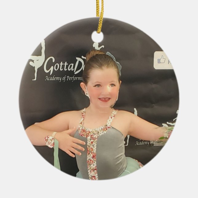 Custom Photo Christmas Ceramic Tree Decoration (Front)