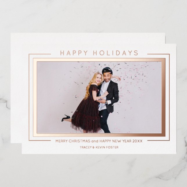 Custom Photo Christmas Chic Simple Typography (Front/Back)