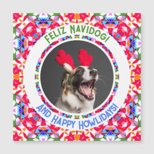Custom Photo Christmas Dog Mom Dad Magnet