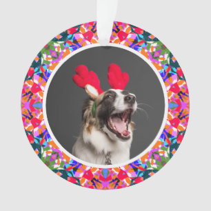 Custom Photo Christmas Dog Mom Mum Dad Colourful Ornament