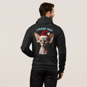 Custom Photo Christmas Elf Sphynx Cat Funny Saying Hoodie