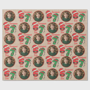 Custom Photo Christmas Gift Wrap 6-7 Trendy