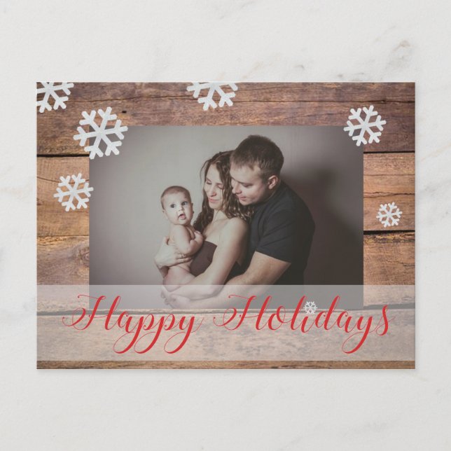 Custom Photo Christmas Holiday Postcard (Front)