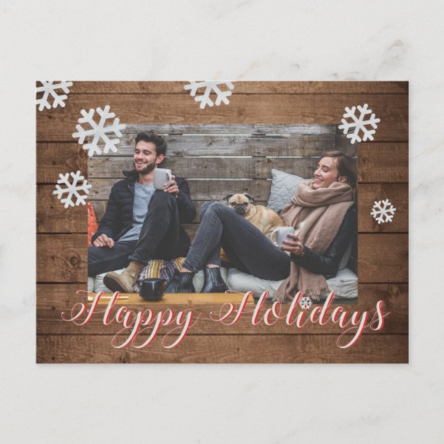 Custom Photo Christmas Holiday Postcard (Front)