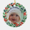 custom photo Christmas holly  ceramic ornament