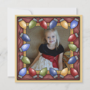 Custom Photo Christmas Lights Holiday Card