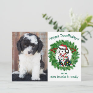 Custom Photo Christmas Lights Sheepadoodle Holiday
