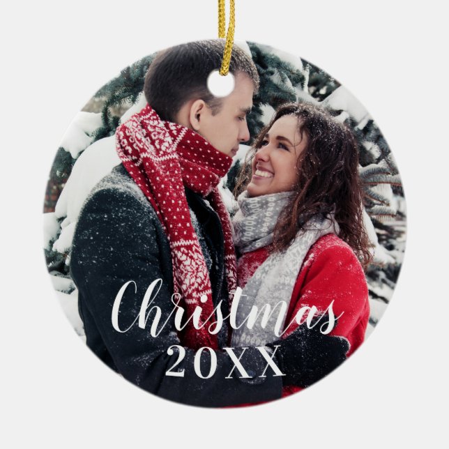 Custom Photo Christmas Ornament (Front)