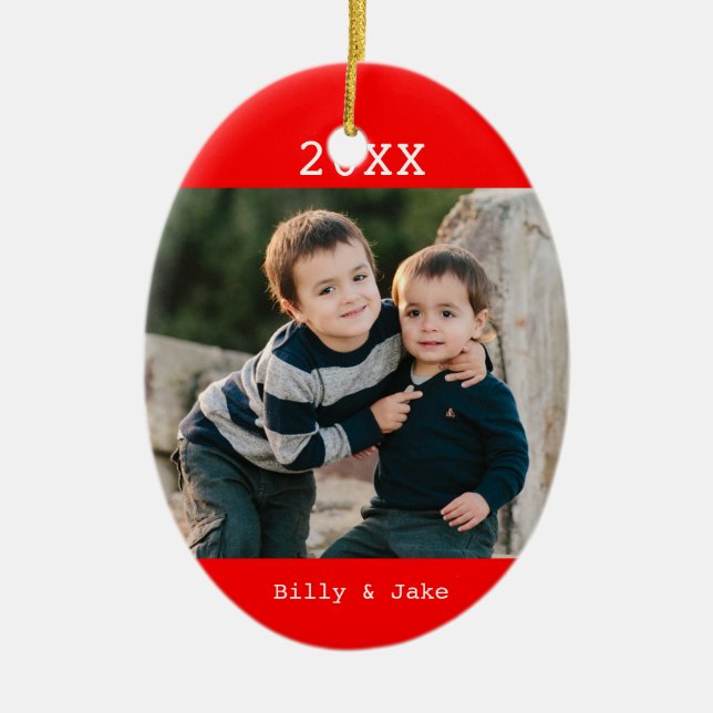 Custom Photo Christmas Ornament (Front)