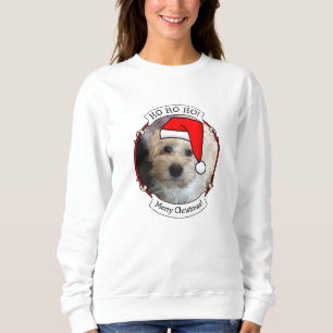 Custom Photo Christmas Santa Hat Pet HO HO HO Sweatshirt