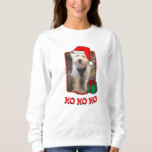 Custom Photo Christmas Santa Hat Pet HO HO HO Sweatshirt