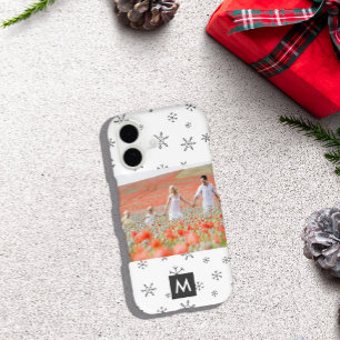 Custom Photo Christmas Snowflakes Monogram