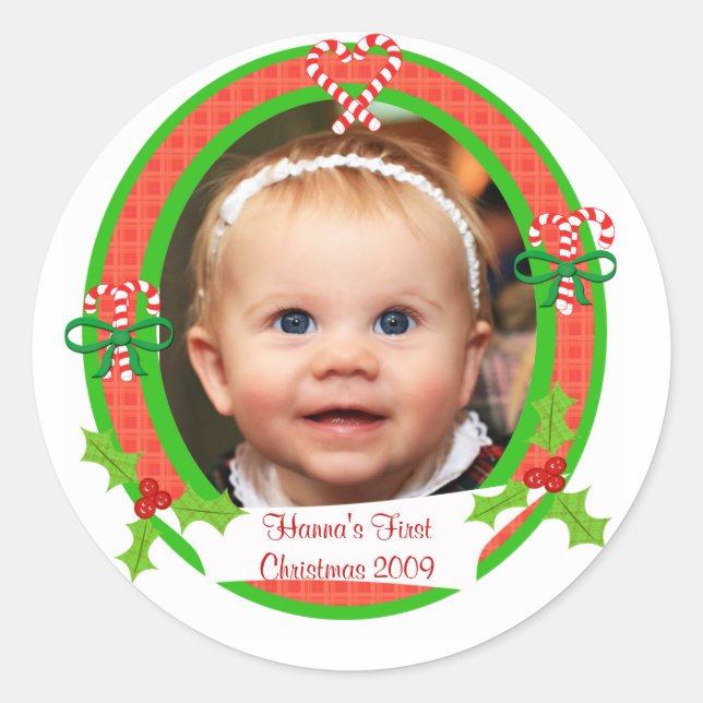 Custom Photo Christmas Stickers (Front)