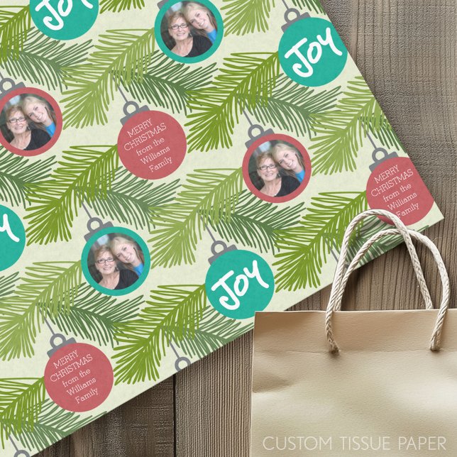 Custom Photo Christmas Tree Ornaments Tissue Paper (Custom Tissue Paper)