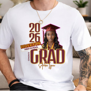 Custom Photo Class of 2027 Graduation Keepsake T-Shirt
