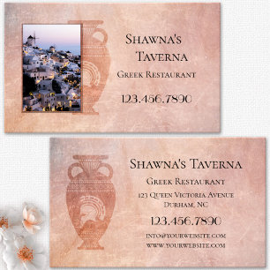 Custom Photo Classic Greek Business Card
