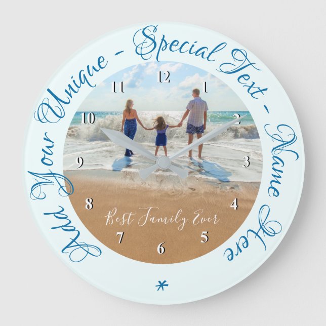 Custom Photo Clock with Your Photos and Text (Front)