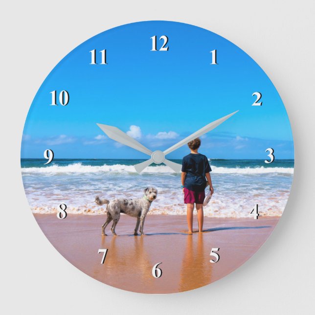 Custom Photo Clock Your Own Design with Pet (Front)