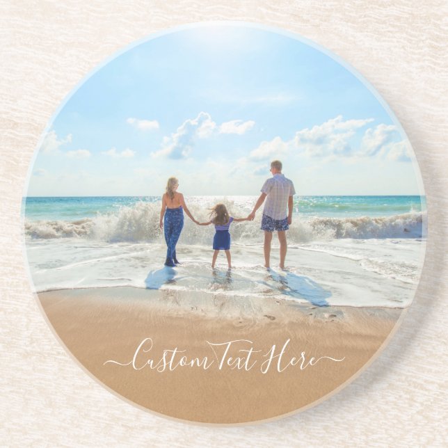Custom Photo Coaster with Your Photos and Text (Front)