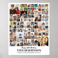 Custom Photo Collage 100 Pictures Grid 11x14 22x28