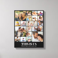 Custom Photo Collage 20 Pictures Grid 11x14 Black